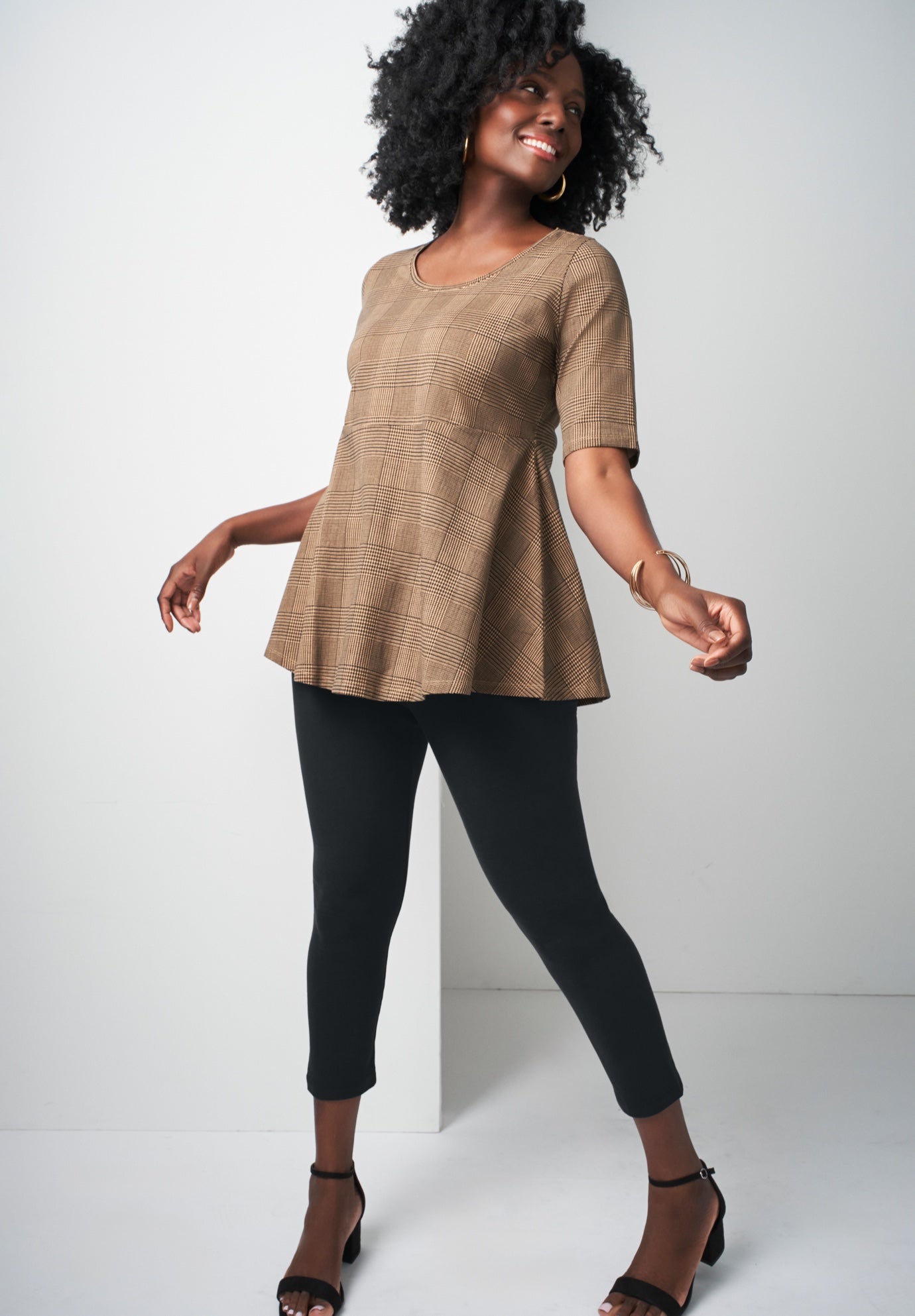 Stretch Cotton Peplum Tunic image number 4
