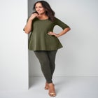 Stretch Cotton Peplum Tunic image number null