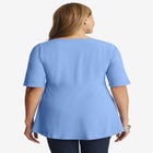 Stretch Cotton Peplum Tunic image number null