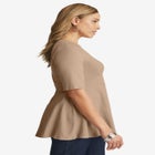 Stretch Cotton Peplum Tunic image number null