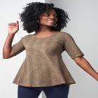 Stretch Cotton Peplum Tunic image number null