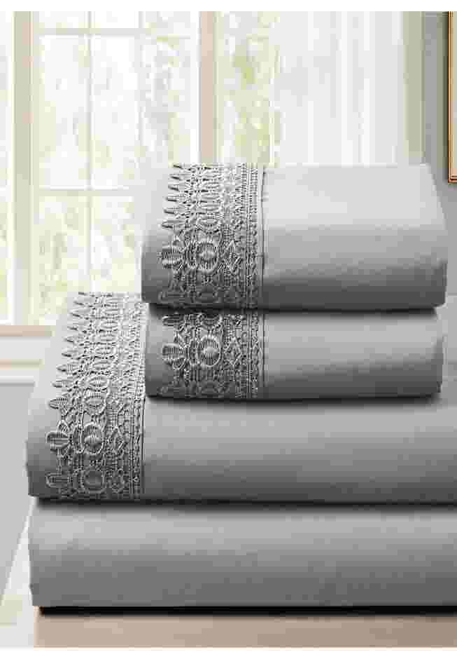 4-pc Lace Trim Sheet Set image number 0