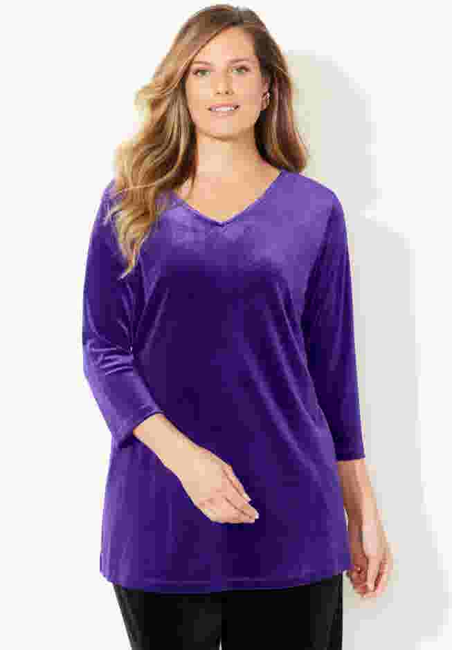 AnyWear Velvet V-Neck Tunic image number 0