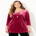 AnyWear Velvet V-Neck Tunic image number null