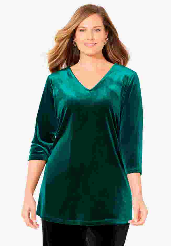AnyWear Velvet V-Neck Tunic image number 0