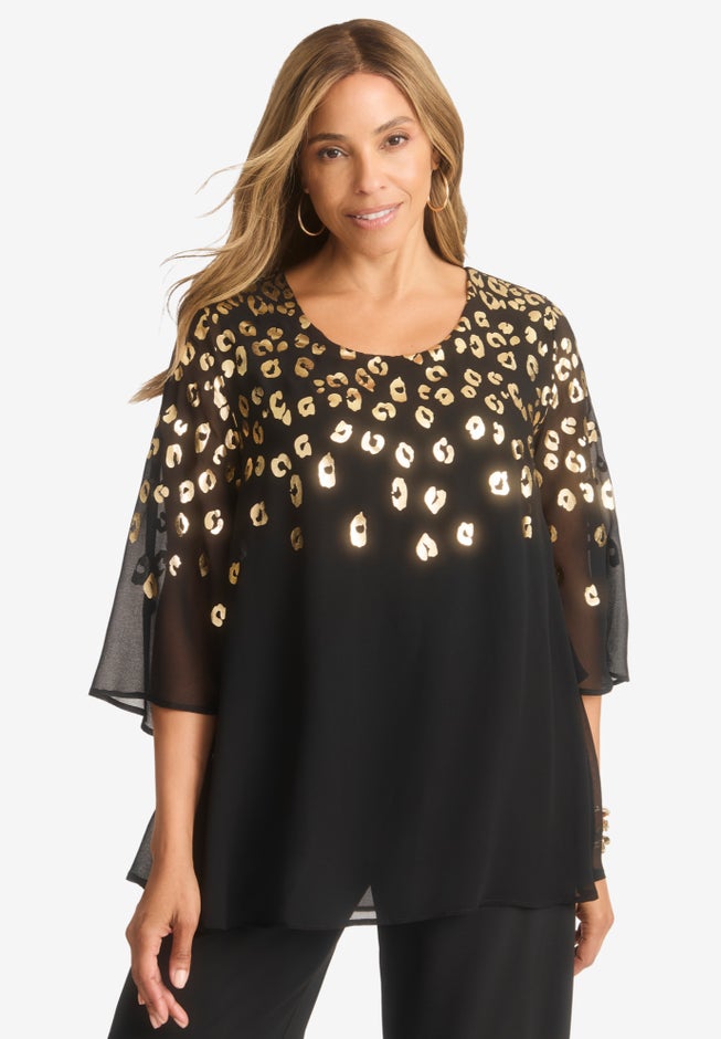 Georgette Flutter Top image number null