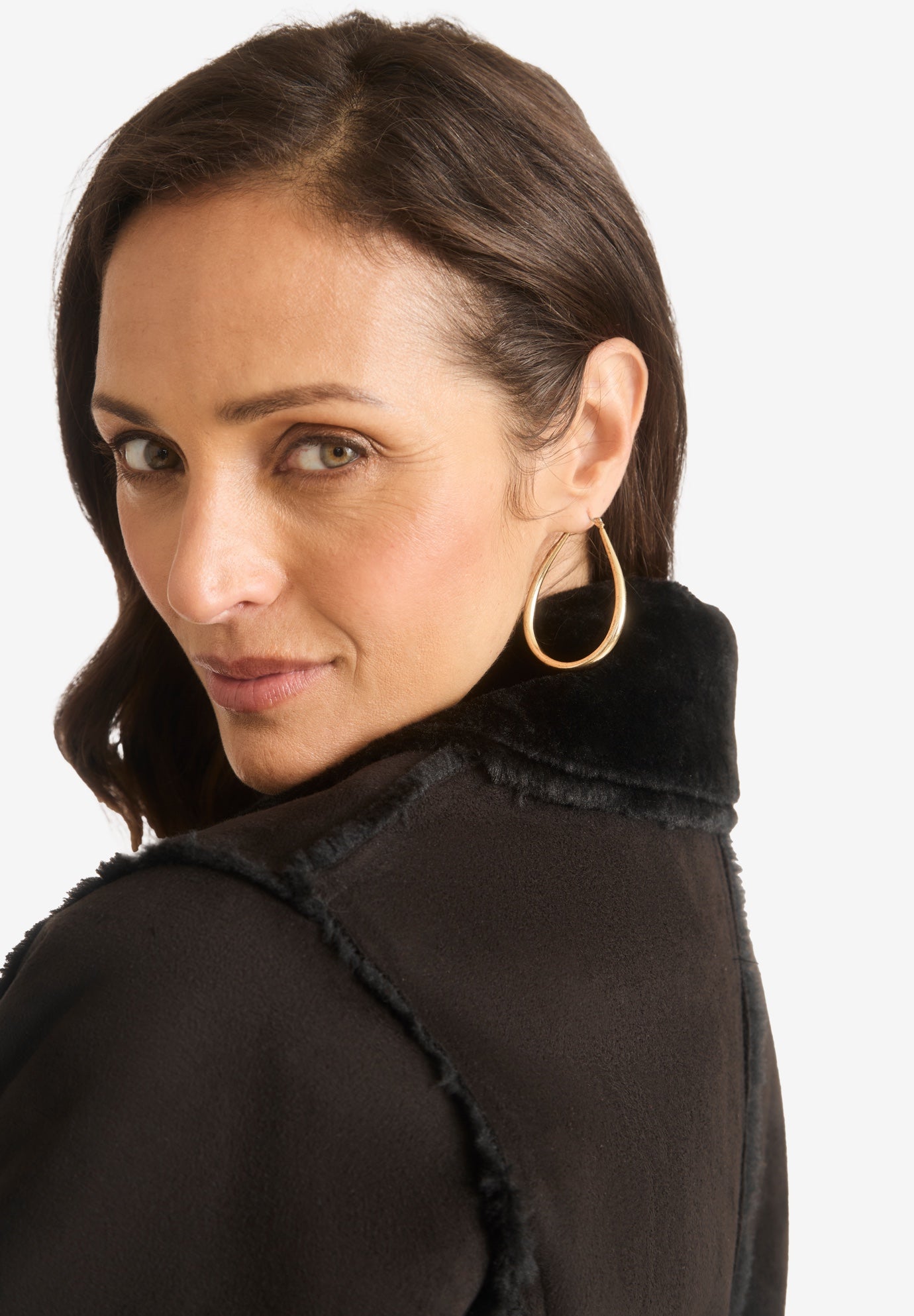 Faux Shearling Midi Coat image number 3