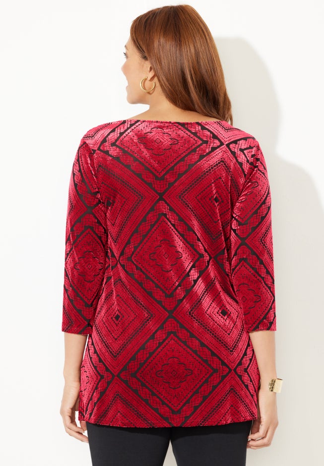 AnyWear Burnout V-Neck Tunic image number 1