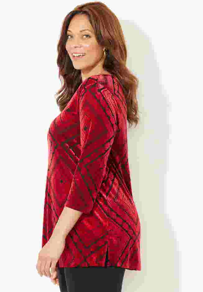 AnyWear Burnout V-Neck Tunic image number 2
