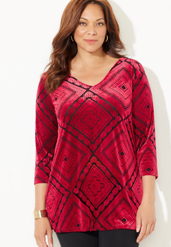 AnyWear Burnout V-Neck Tunic image number 3