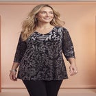 AnyWear Burnout V-Neck Tunic image number 0