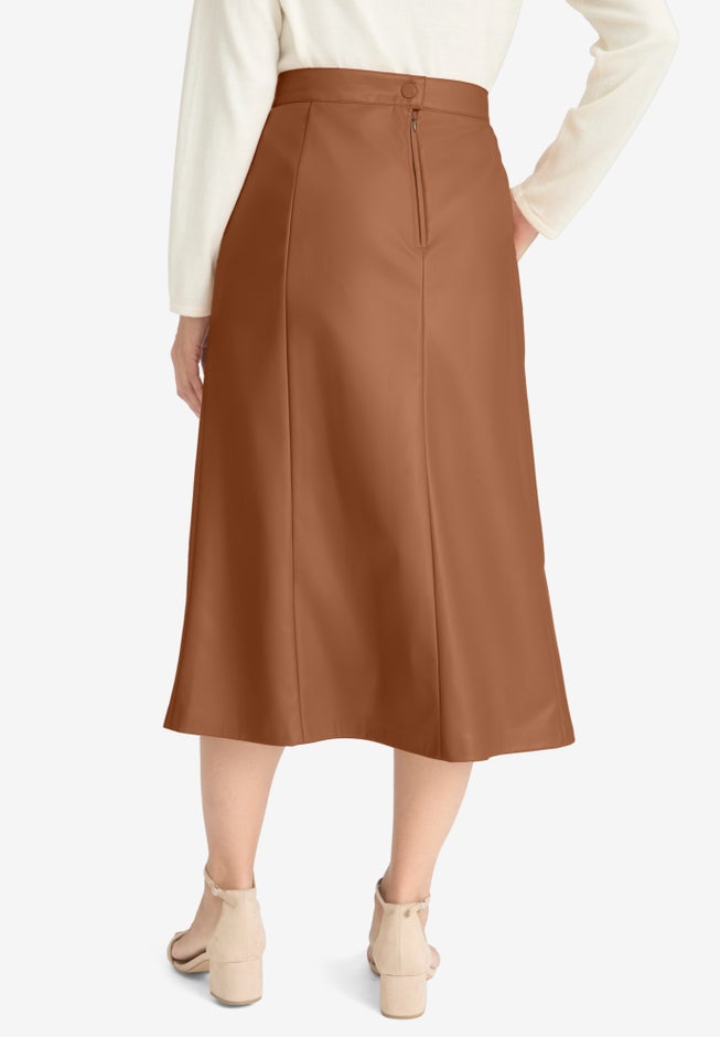 Faux Leather Midi Skirt image number 1