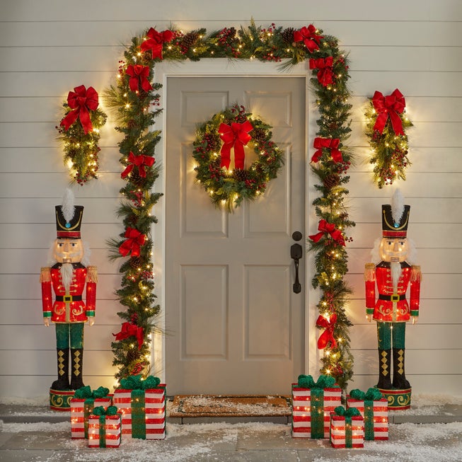52" Pre-lit Tinsel Nutcracker image number 0