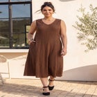 Crushed Jersey Knit Tank Dress image number null