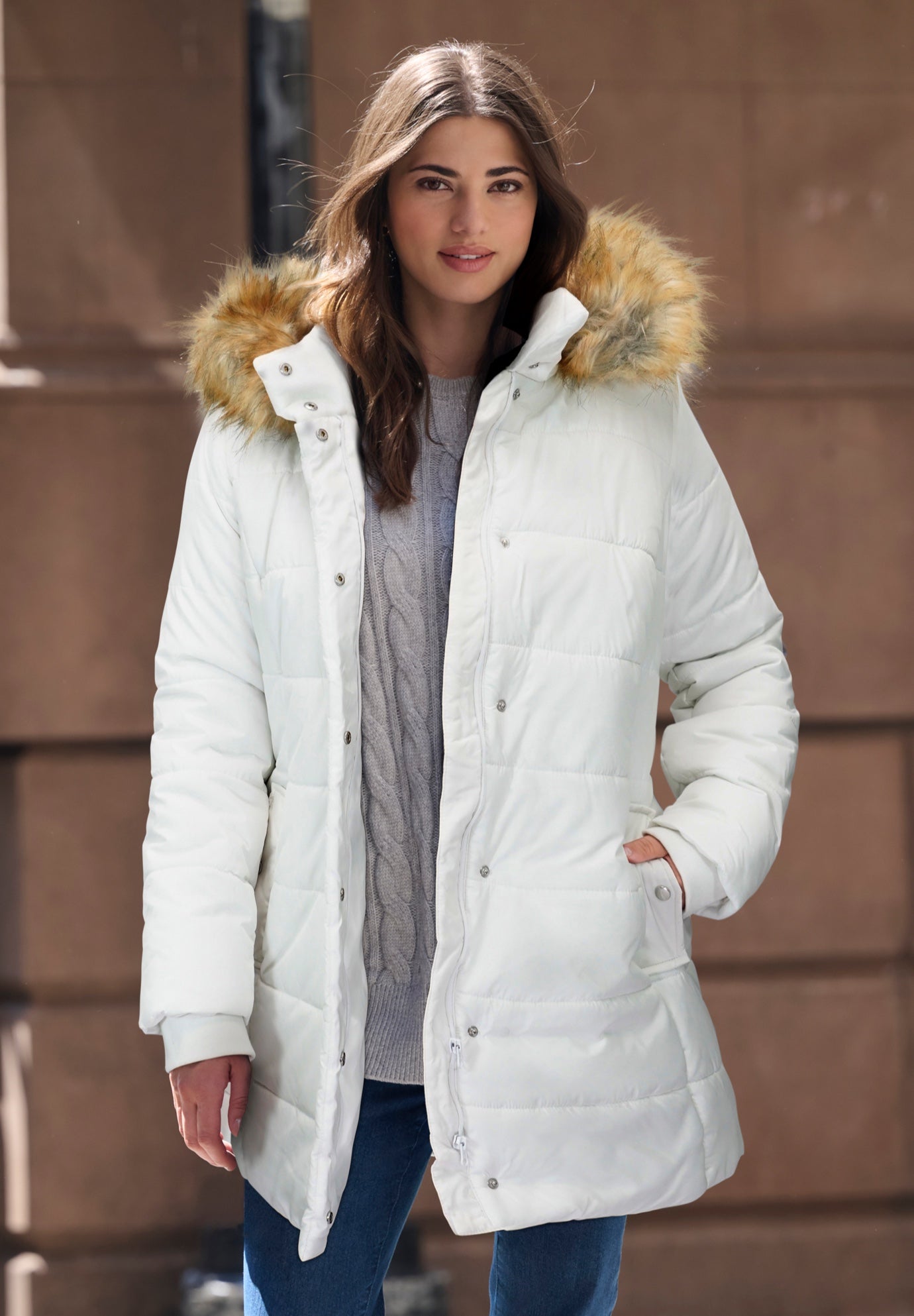 Plus Size Classic Length Puffer Coat image number 0