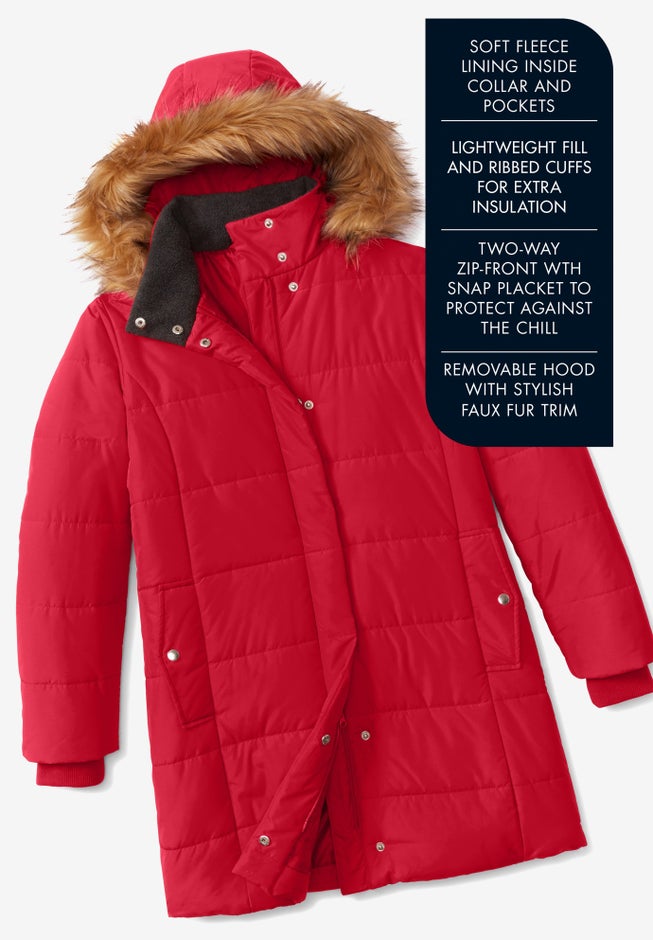 Plus Size Classic Length Puffer Coat image number 4