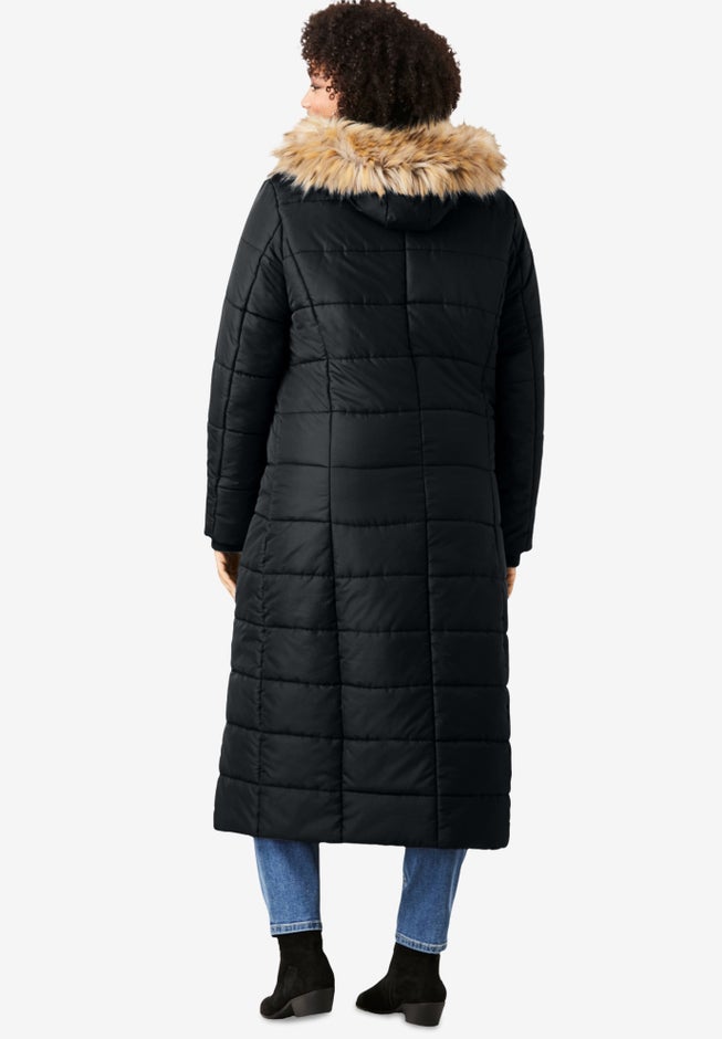 Plus Size Maxi Length Puffer Coat image number 2