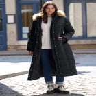 Plus Size Maxi Length Puffer Coat image number null