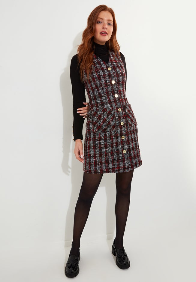 Sleeveless Tweed Dress image number 3