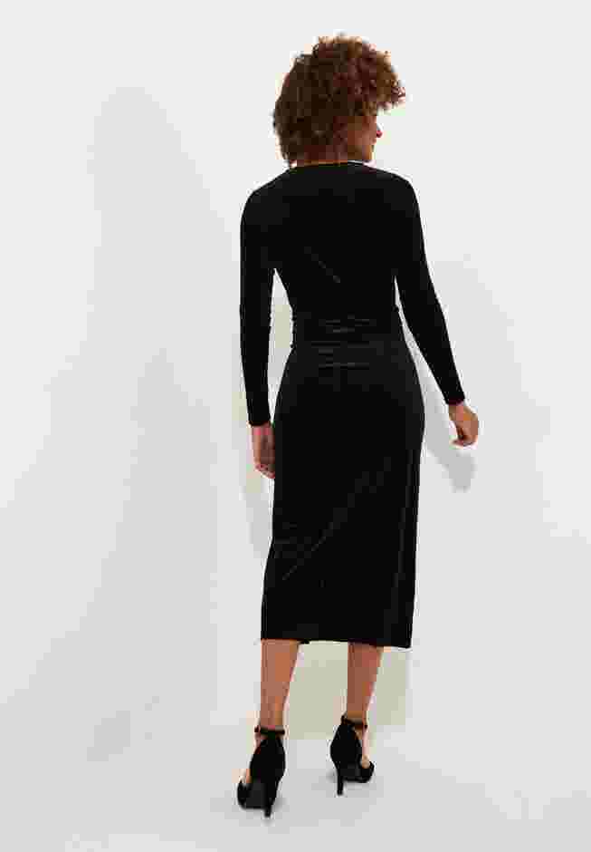 Velvet Faux Wrap Midi Dress image number 4