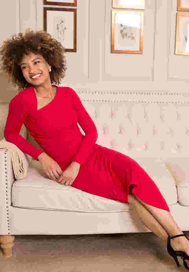 Asymmetrical Midi Dress image number 2