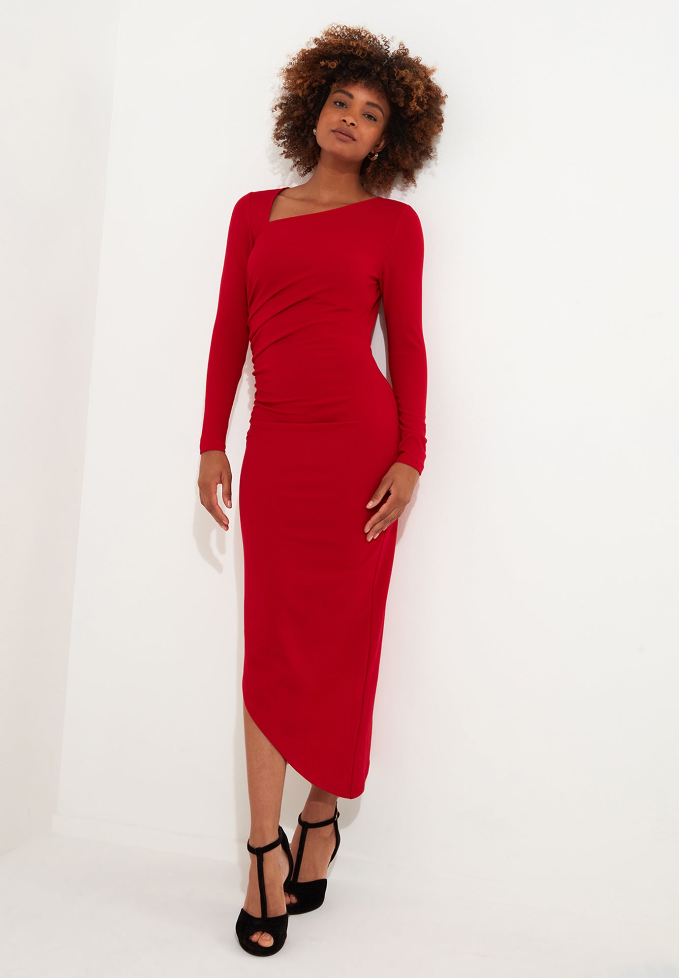 Asymmetrical Midi Dress image number 3