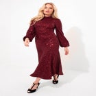 A-Line Sequin Midi Dress image number null