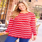 Scallop-Detail Knit Sweater image number null