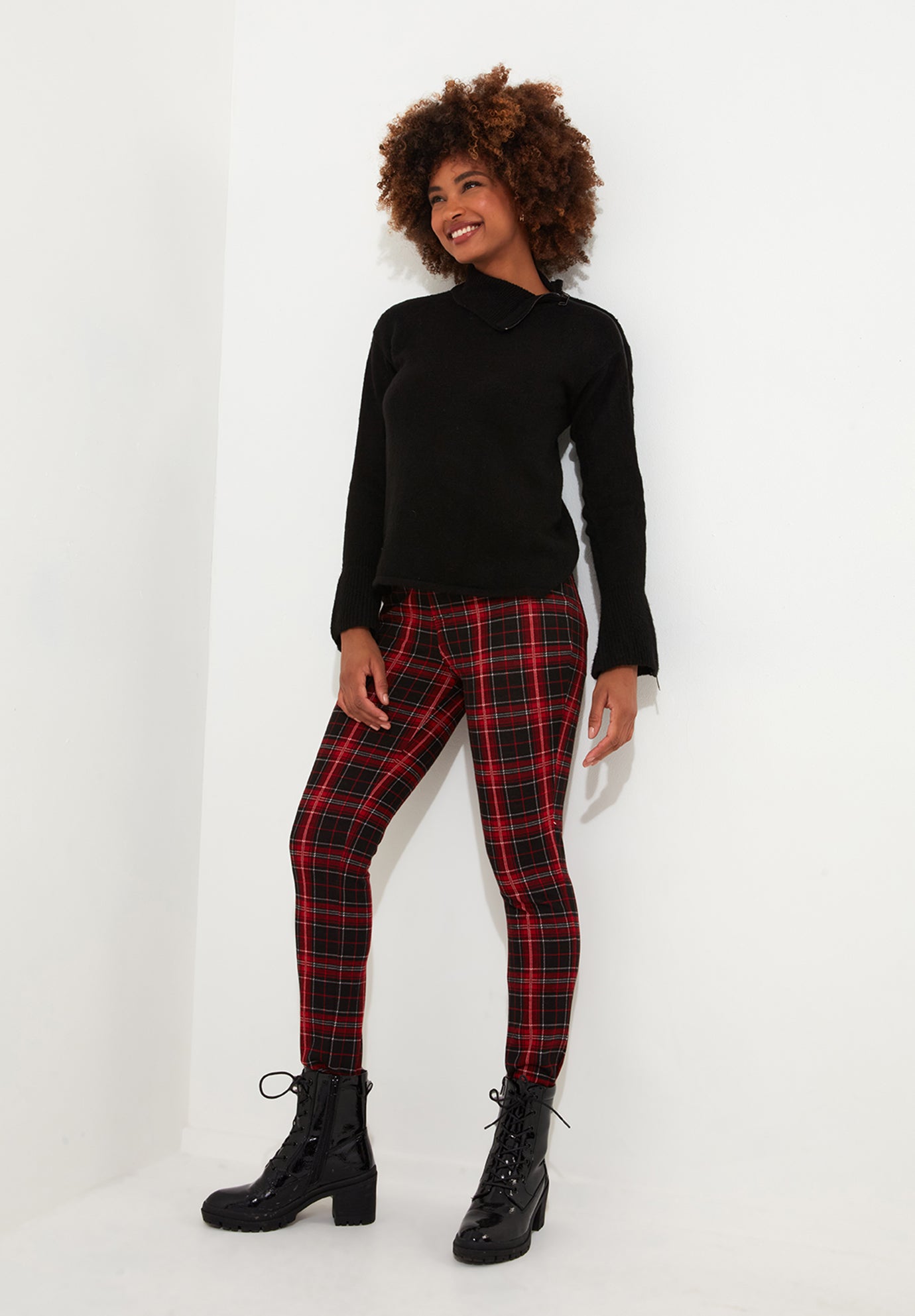 Asymmetrical Zip Neck Pullover Sweater image number 3