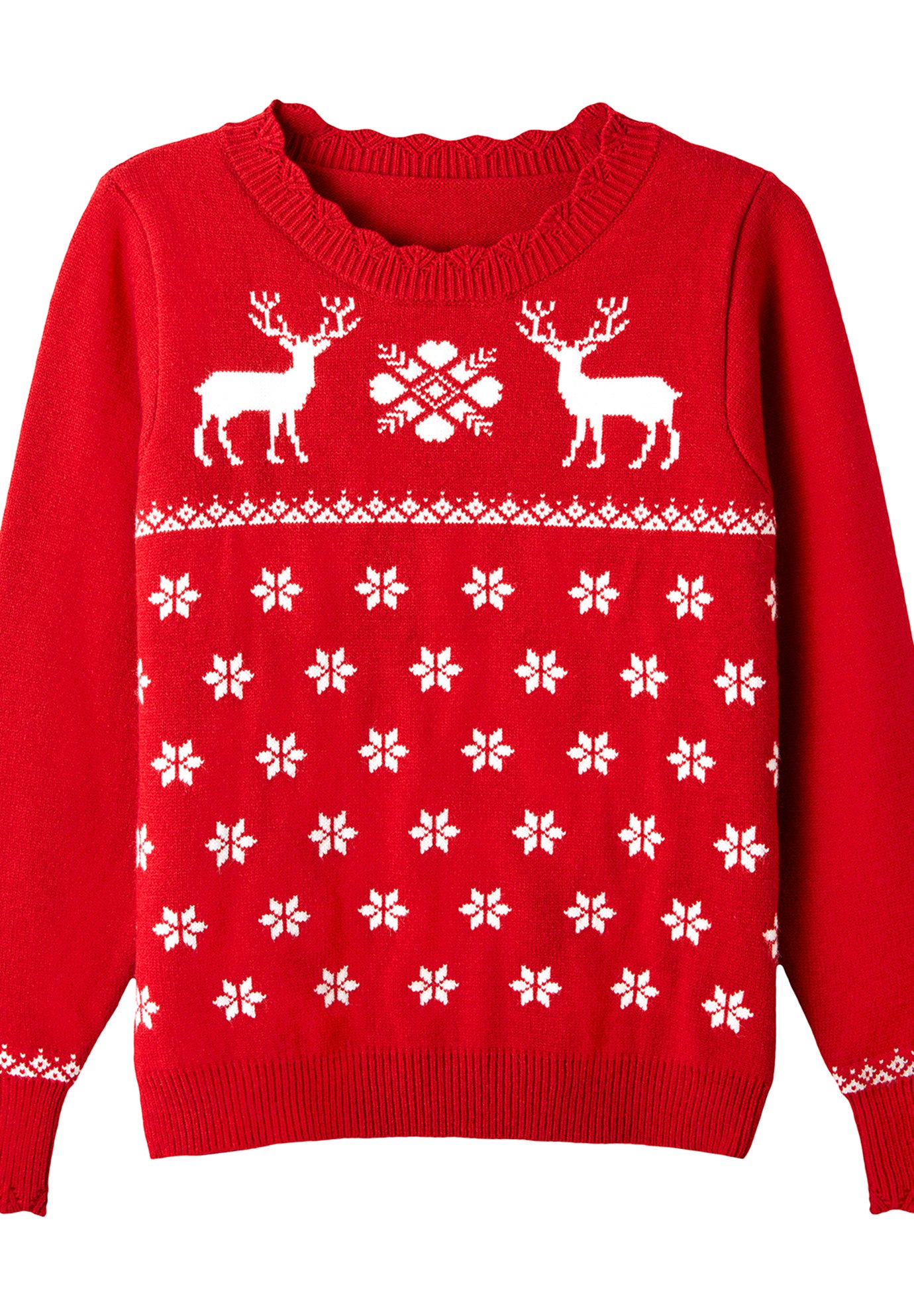 Novelty Holiday Snowflake Pullover Sweater image number 1