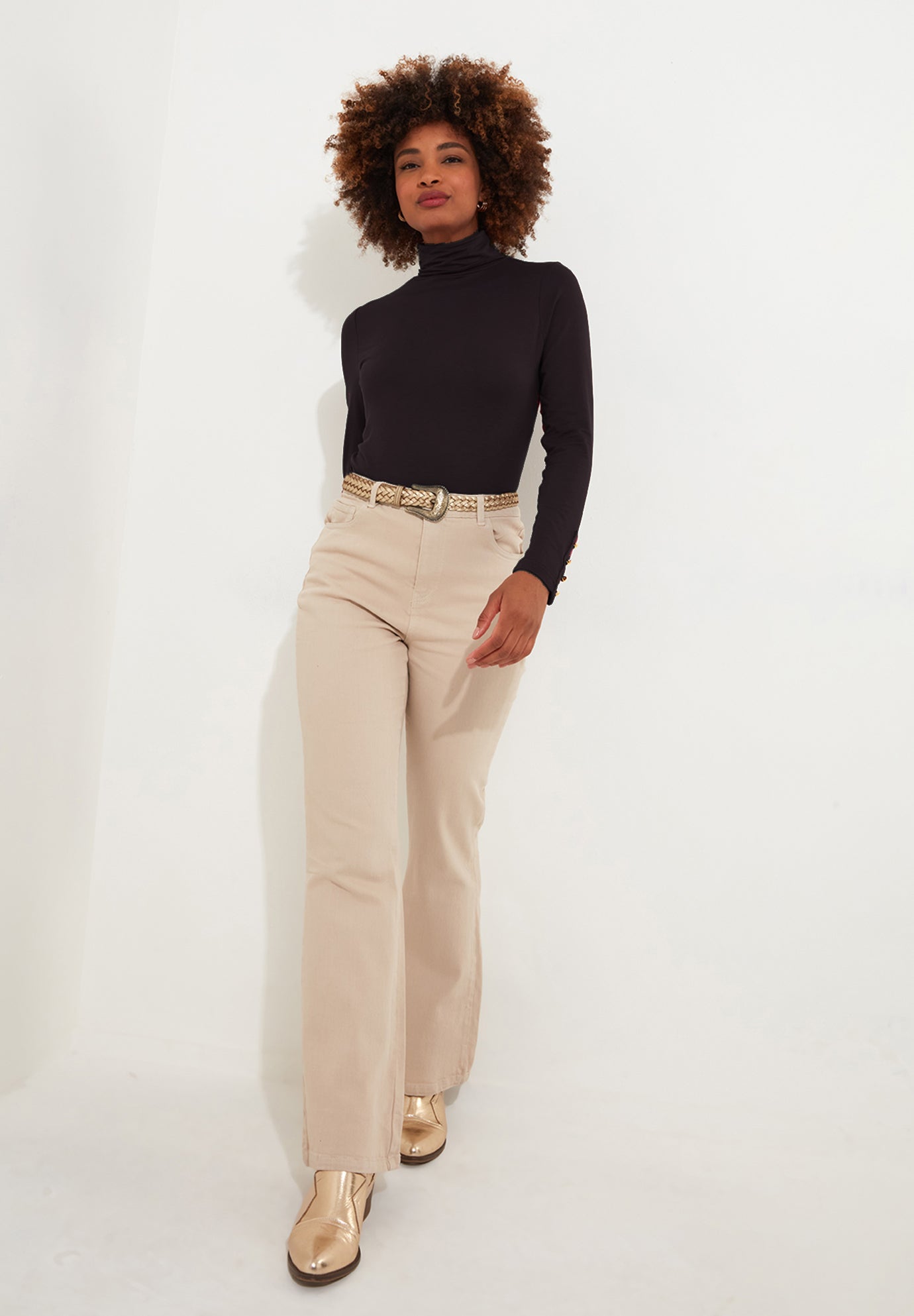 Stretch Knit Turtleneck Tee image number 4