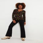 Stretch Knit Festive Wrap Top image number null