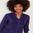 Crochet Trim Pintuck Shirt image number null