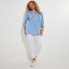Crochet Trim Pintuck Shirt image number null