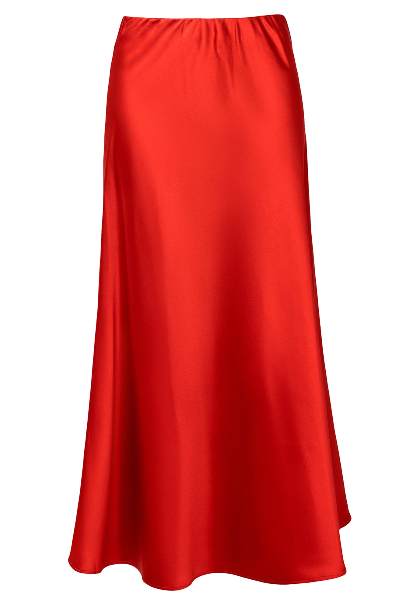 FLUTED SATIN MIDI SKIRT image number 1