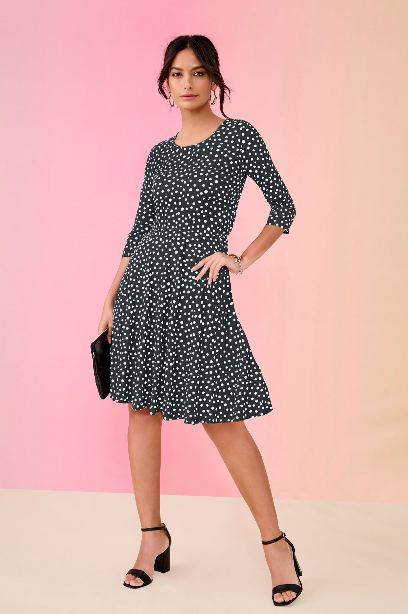 Plus Size Stretch Knit Fit-And-Flare Dress image number 0