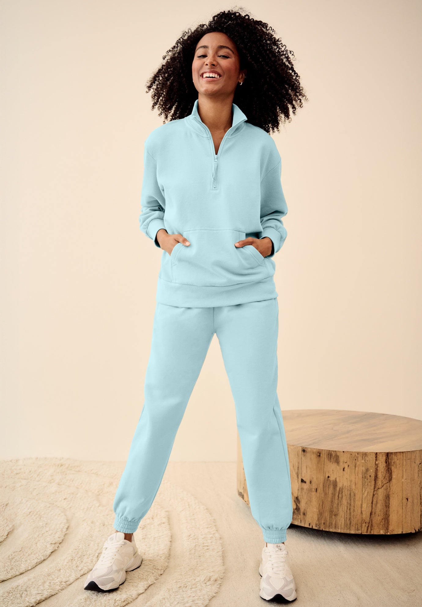 &frac14; ZIP COLLAR FLEECE SWEATSHIRT image number 0