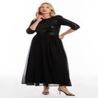 Sequin V-Neck Chiffon Maxi Dress image number 0