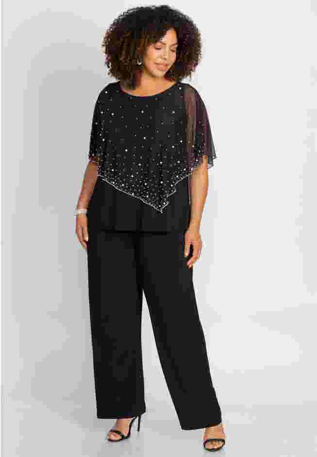 Chiffon Overlay Top & Pant Duet image number 3