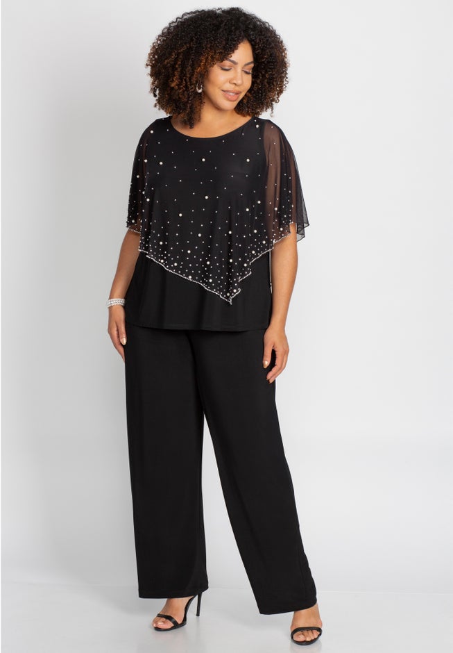 Chiffon Overlay Top & Pant Duet image number 3