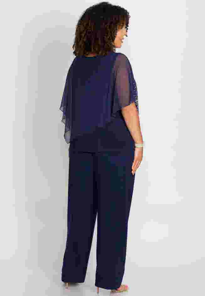 Chiffon Overlay Top & Pant Duet image number 1