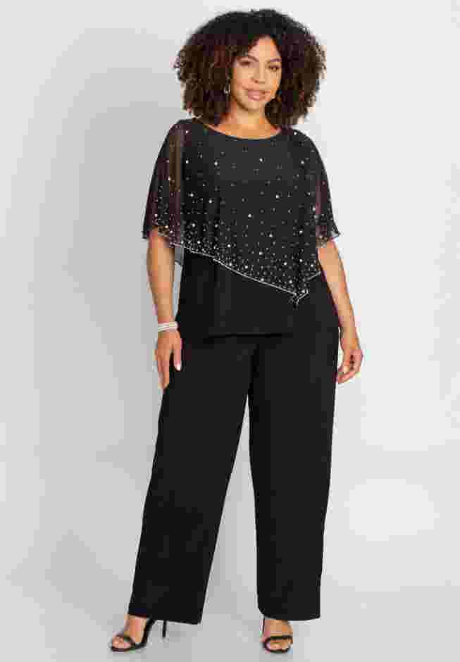 Chiffon Overlay Top & Pant Duet image number 0