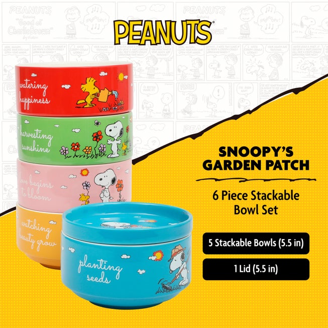Snoopy’s Garden Patch 6-Piece Stackable Bowl Set image number 2