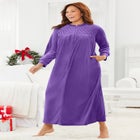 Smocked Velour Long Robe image number null