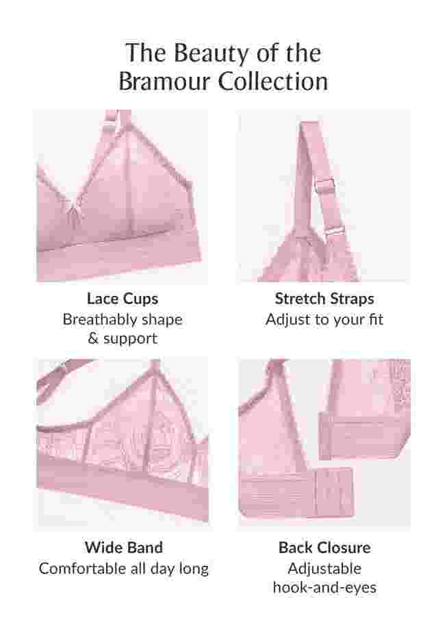 Glamorise® Bramour Lexington Lace Plunge Bralette image number 3