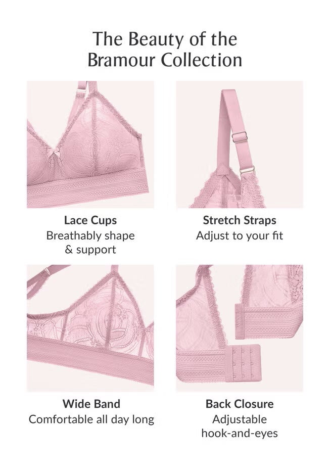 Glamorise&reg; Bramour Lexington Lace Plunge Bralette image number 3