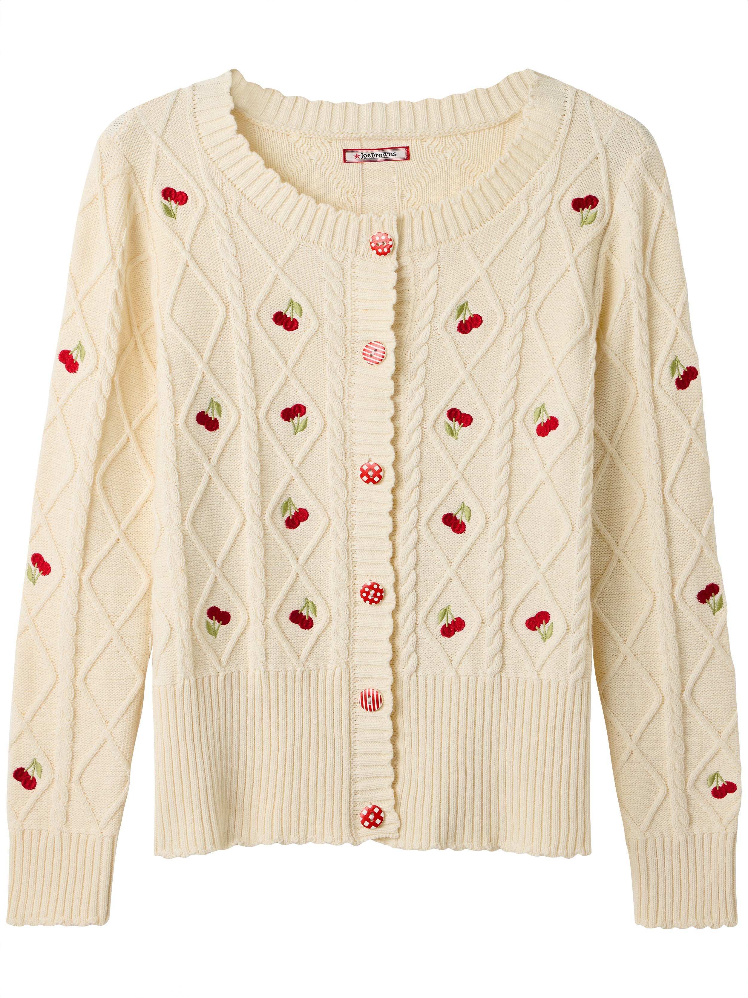 Embroidered Cable Cardigan image number 1