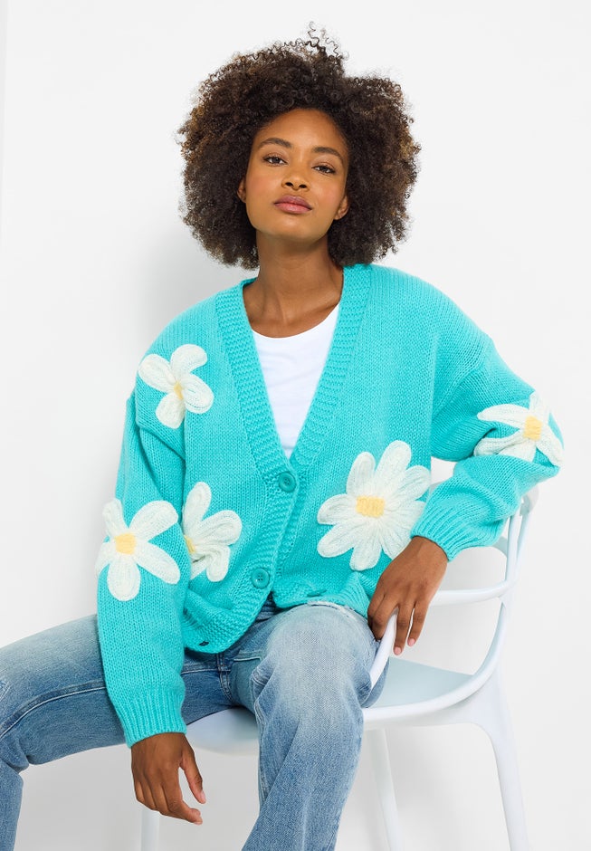 V-Neck Daisy Cardigan image number 5