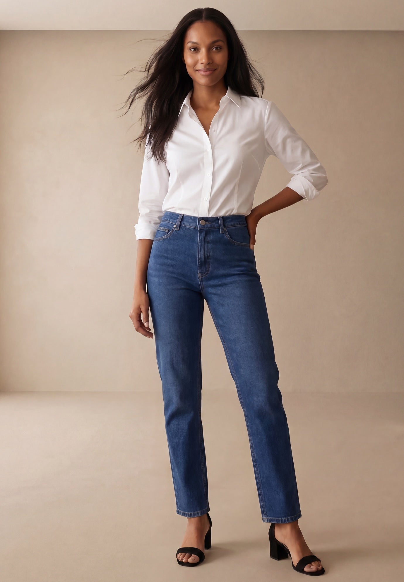 Classic Cotton Denim Straight-Leg Jean image number 0