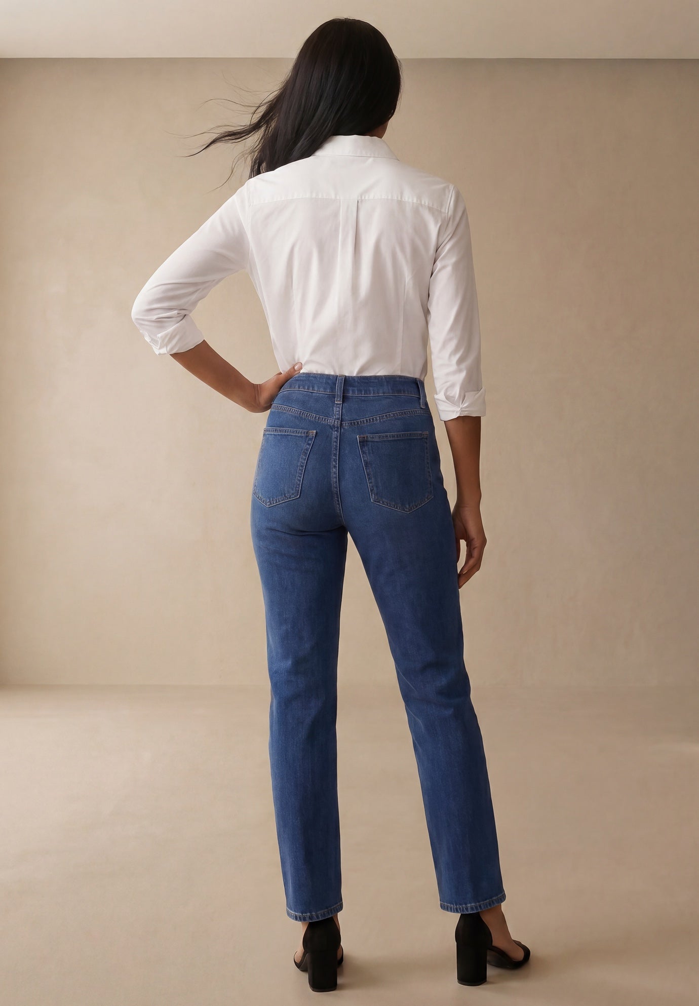 Classic Cotton Denim Straight-Leg Jean image number 3